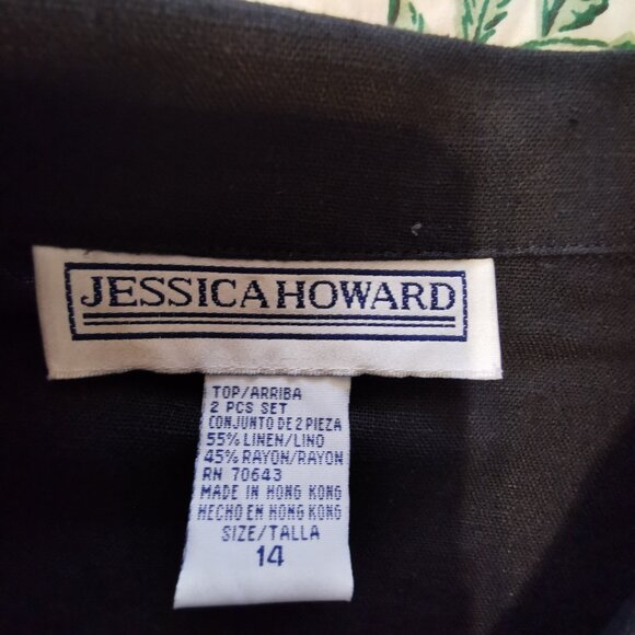 VINTAGE Jessica Howard Size 14- 2 Piece Tunic Maxi 90's Dress Linen blend 0158 - Picture 10 of 12